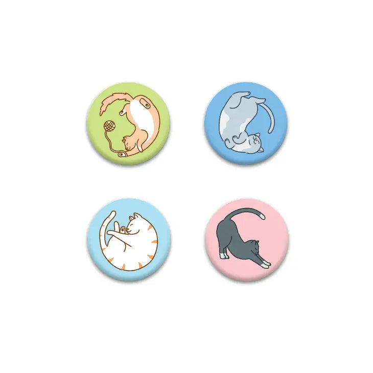 Curled Cats Magnet Set