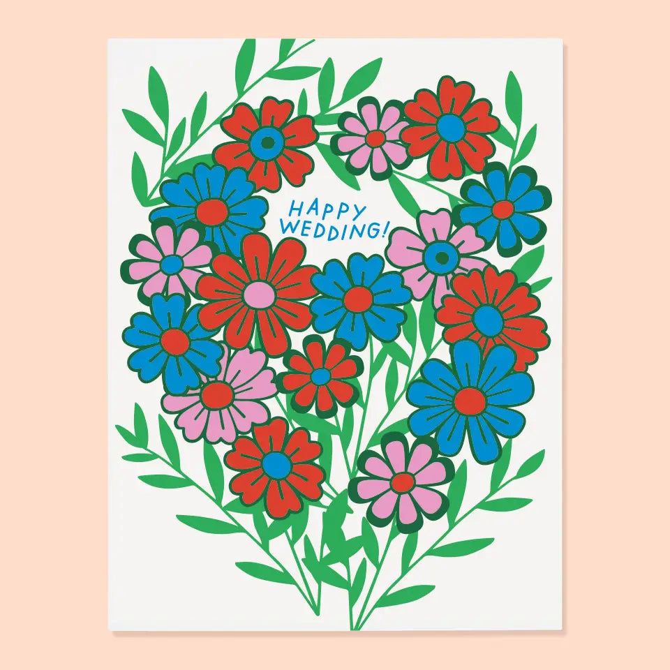 Floral Heart Wedding Card