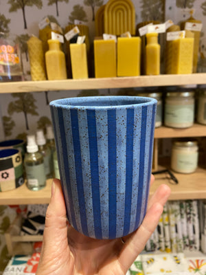 Blue Stripe Ceramic Tumbler