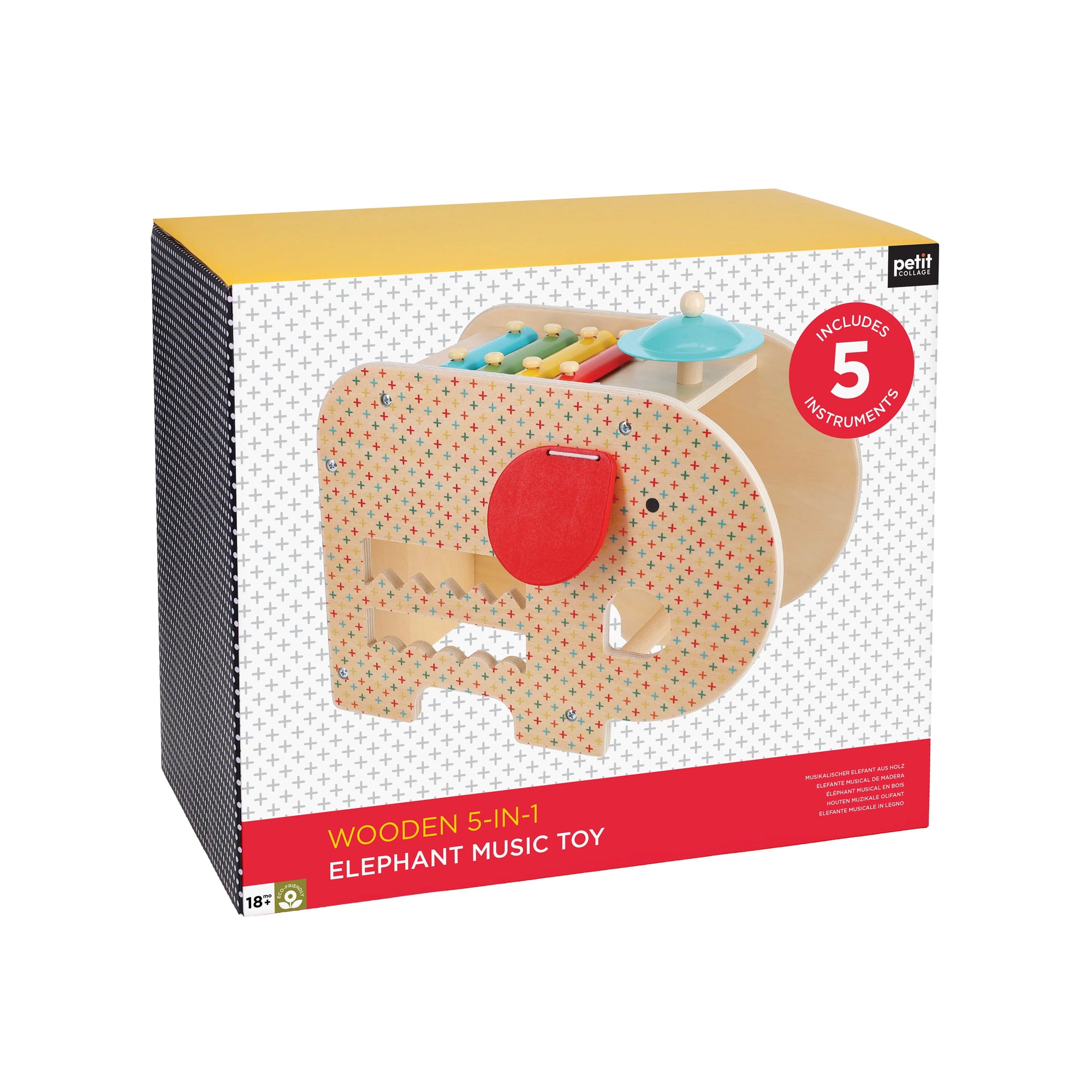 Wooden 5 in 1 Elephant Music Toy