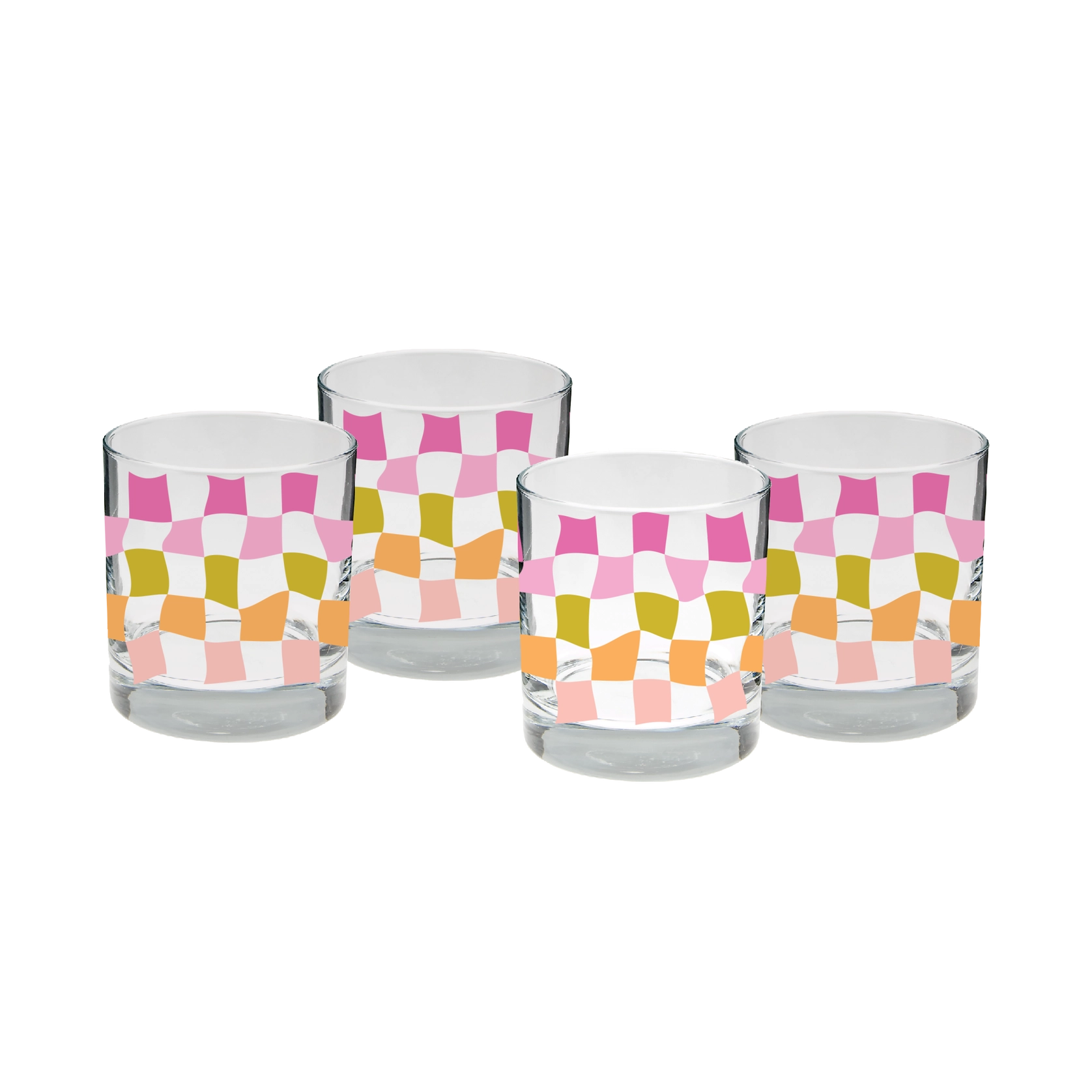 Carnival Check Rocks Glasses