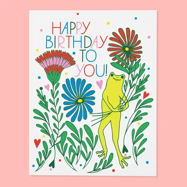 Froggy Bouquet Birthday Card