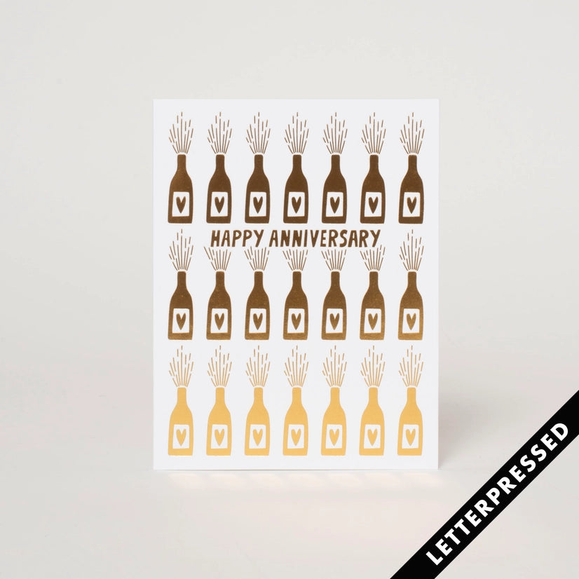 Anniversary Champagne Bottles Card