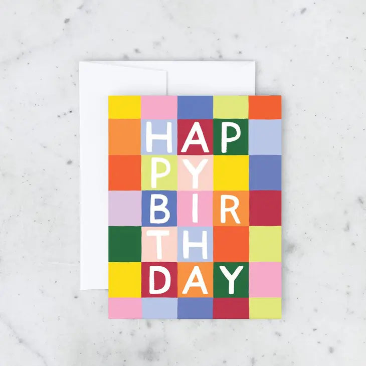 Birthday Colourful Check Card