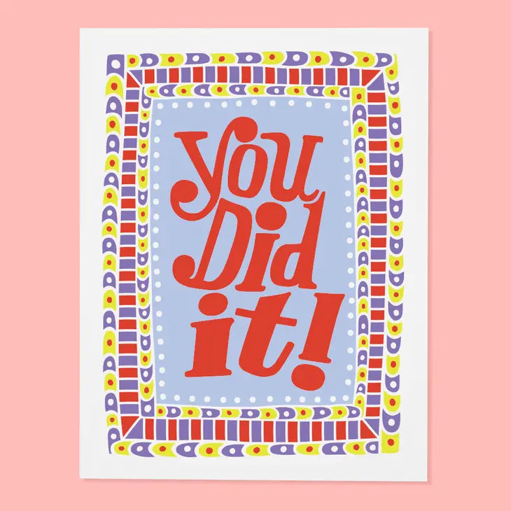 You Did It Red Bold Font Card