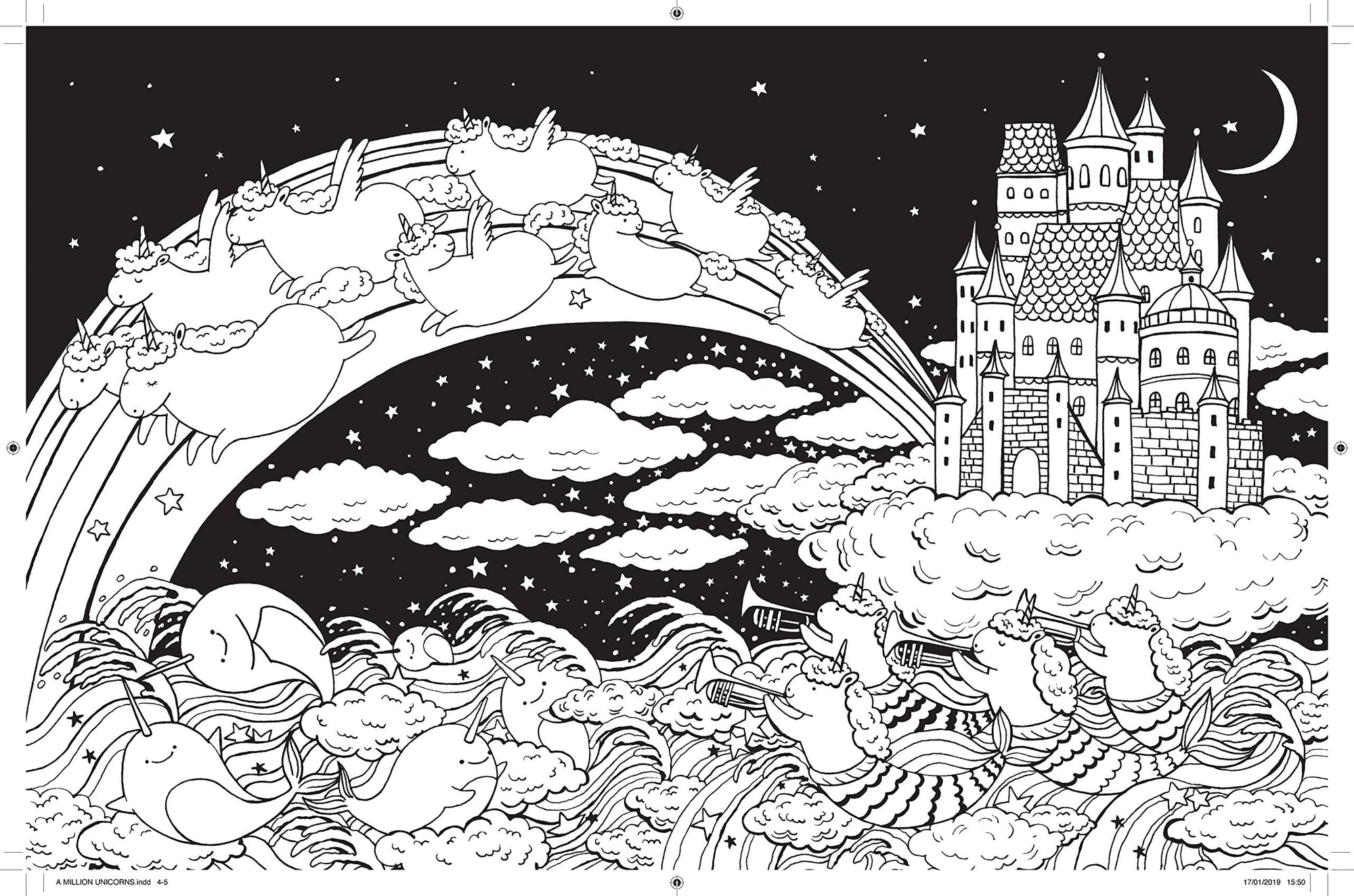 A Million Unicorns Colouring Book