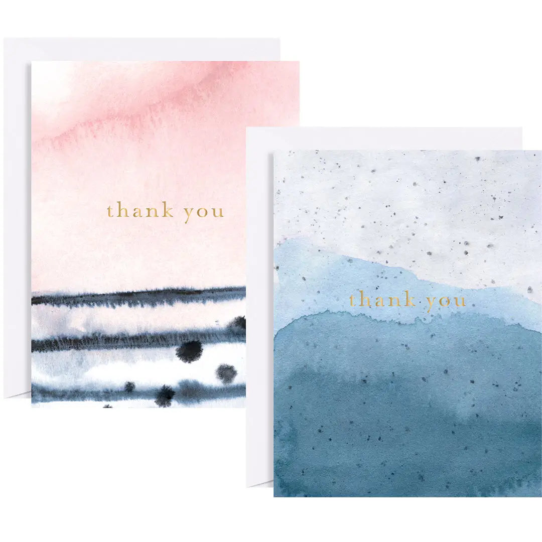 Assorted Watercolour Thank You Boxed Cards
