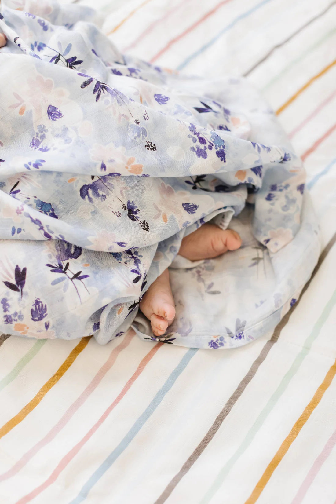 Ink Floral Muslin Swaddle