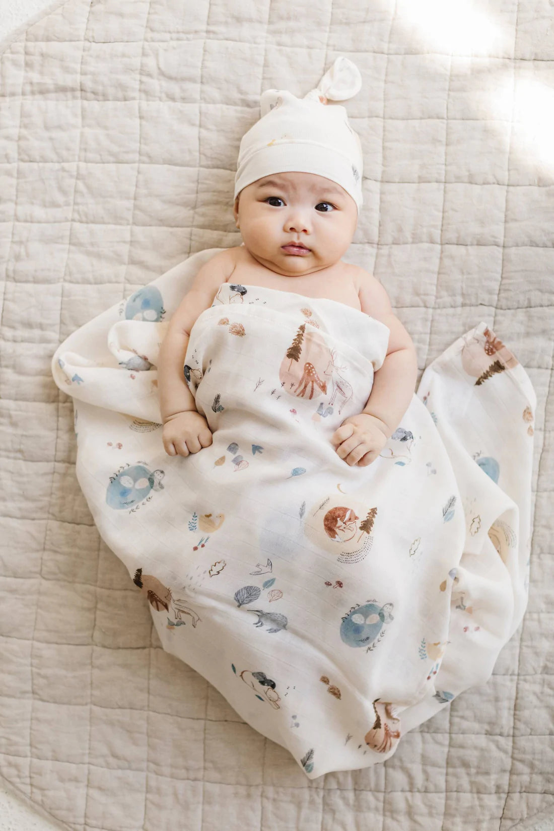 Cozy Forest Muslin Swaddle