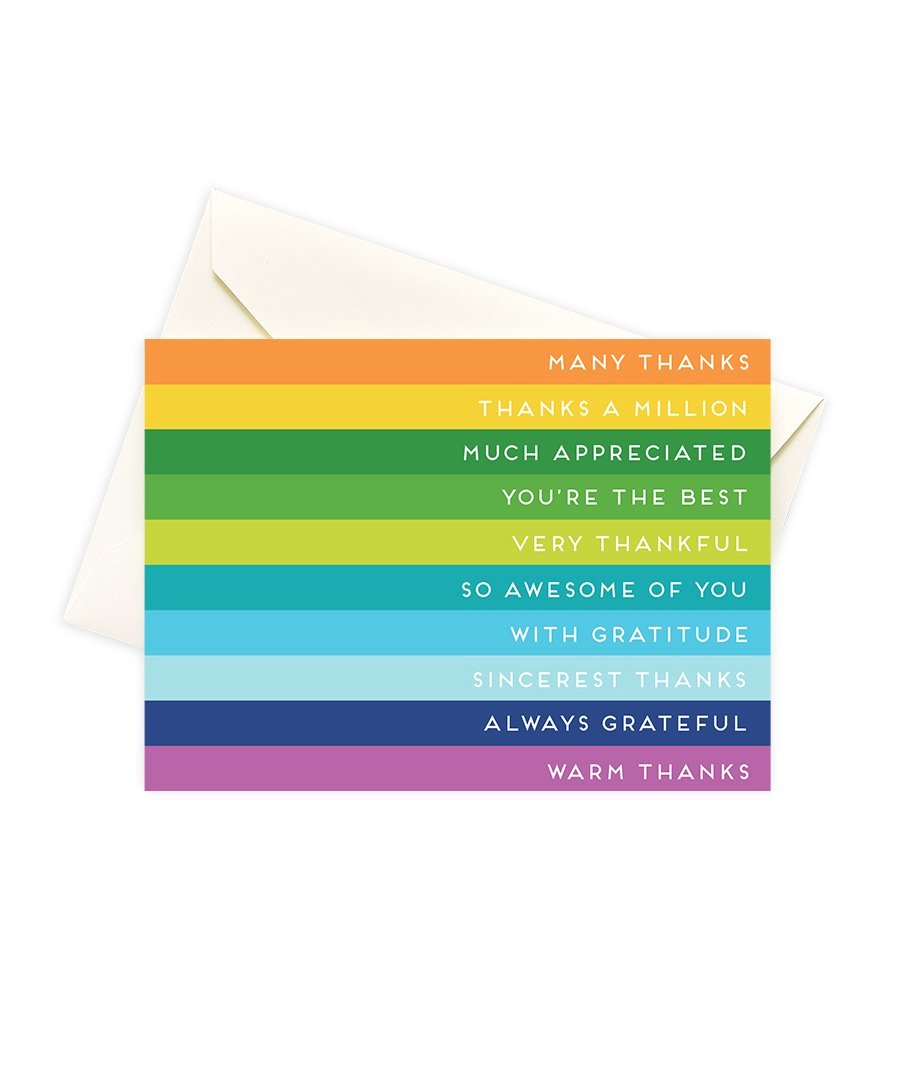 Thank You Striped Boxed Card