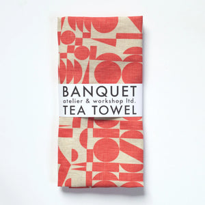 Geometric Linen Tea Towel