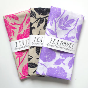 Wild Roses Tea Towel