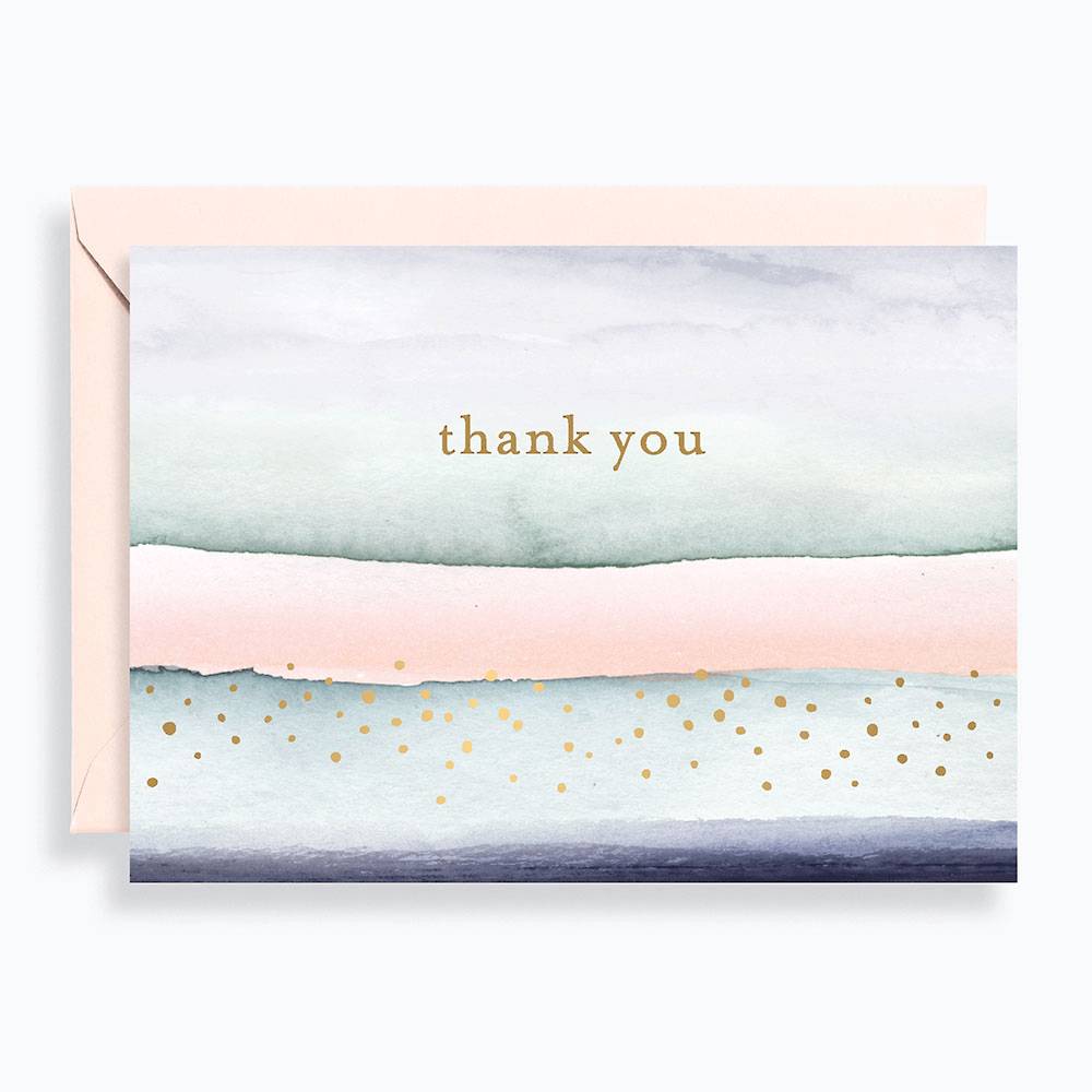 Watercolour Layer Thank You Boxed Cards
