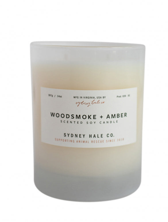 Woodsmoke + Amber Candle